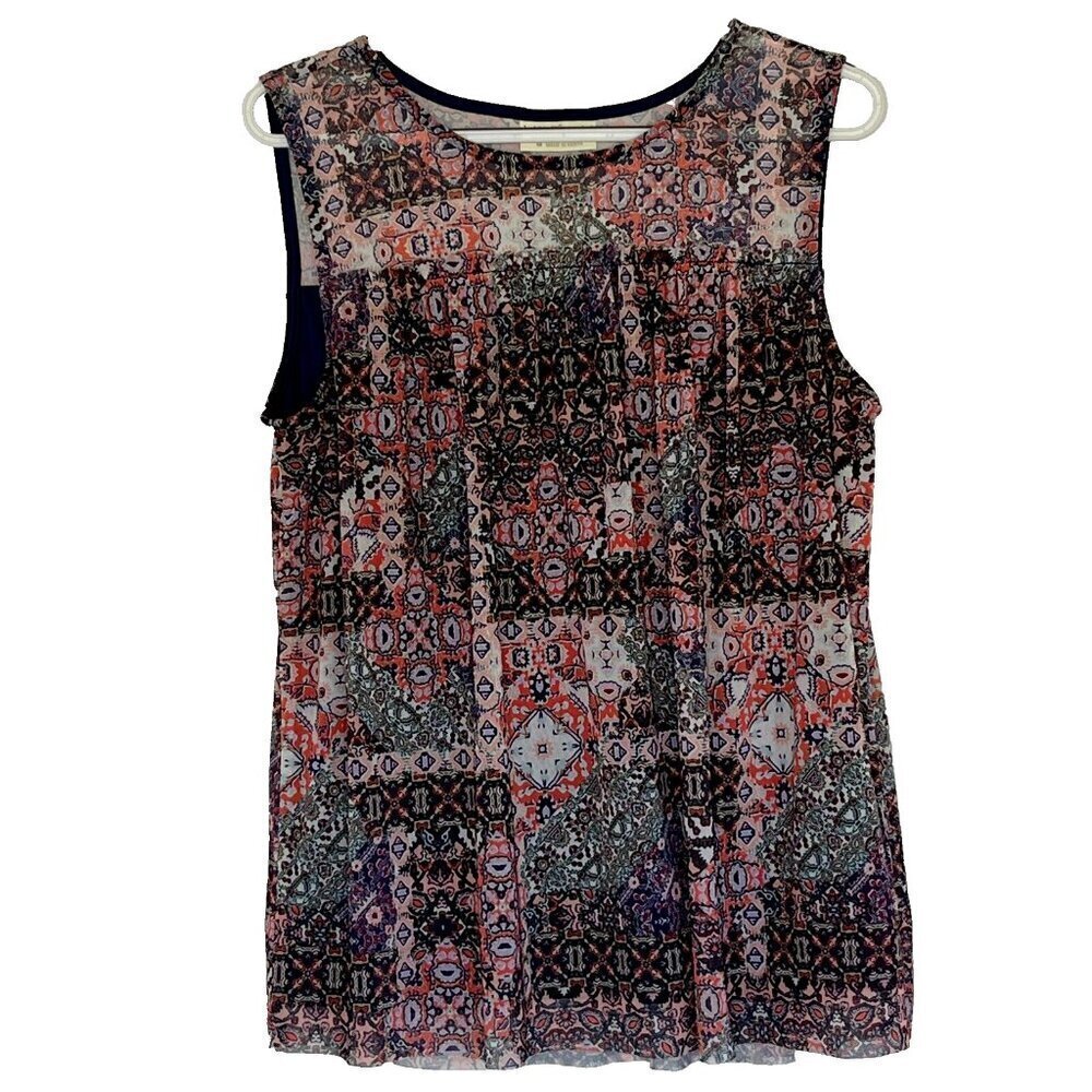 Bobbie Brooks Ladies Babydoll Top size M Sheer Lined Sleeveless Y2K Boho